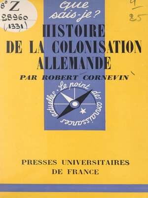 cover image of Histoire de la colonisation allemande